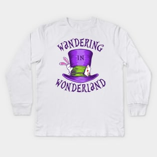 Wandering In Wonderland Kids Long Sleeve T-Shirt